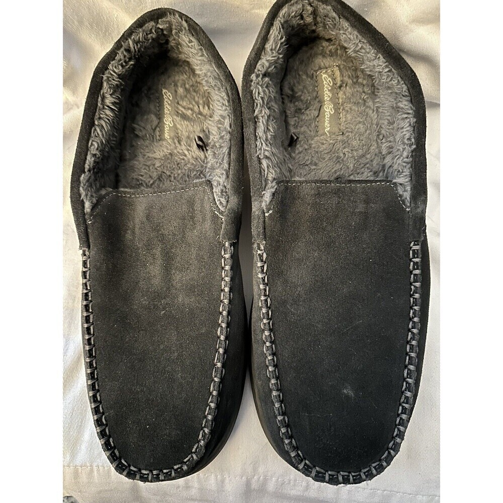 Eddie Bauer Men's West Haven Suede Memory Foam Slipper Navy Size XL (11-12)